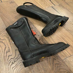 La Crosse Crosstech Black Leather Round Toe Fire Fighter Safety Rain Boots 7